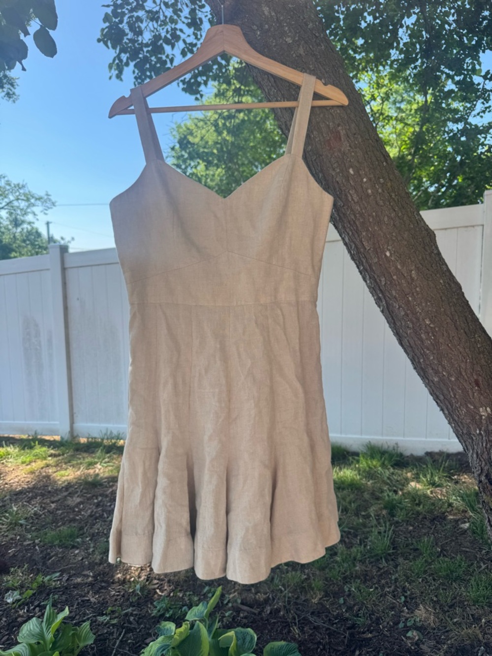 Club Monaco 100% Beige Linen Blend Mini Dress Size 4